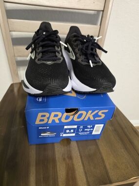 Brooks Black and White Ghost 17 Running Sneakers